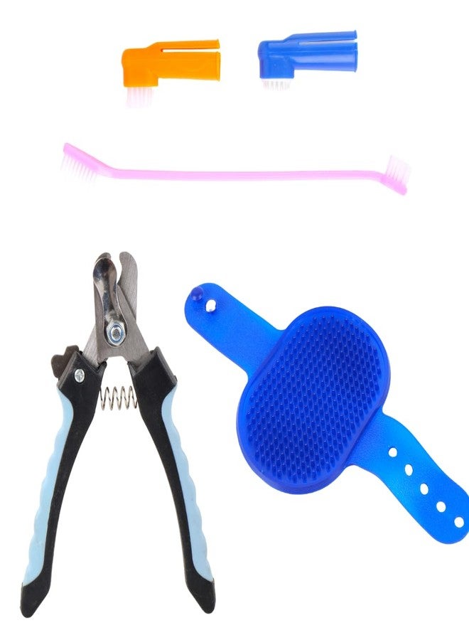 مجموعة أدوات العناية بالحيوانات الأليفة تتضمن مقص أظافر، وفرشاة، ومشط، مجموعة أدوات 3 في 1 للكلاب والقطط - Image 1